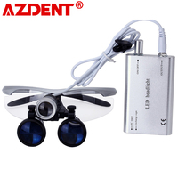 Powiększenie 3.5X lornetka lupa stomatologiczna chirurgia lupa chirurgiczna z reflektorem LED Light operacja medyczna lampa lupa 1